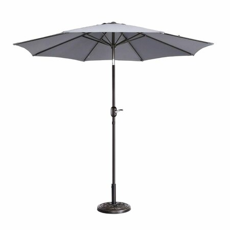 CLAUSTRO 9 ft. Outdoor Patio Umbrella with 8 Ribs - Gray CL3254354